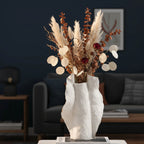 Organic Crest tall w/ pampas in navy room