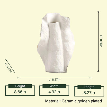 Organic Crest gold-edged vase spec sheet