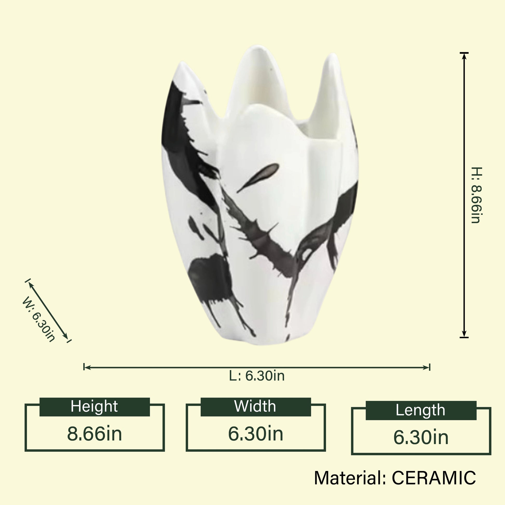 Splash vase medium dimension diagram
