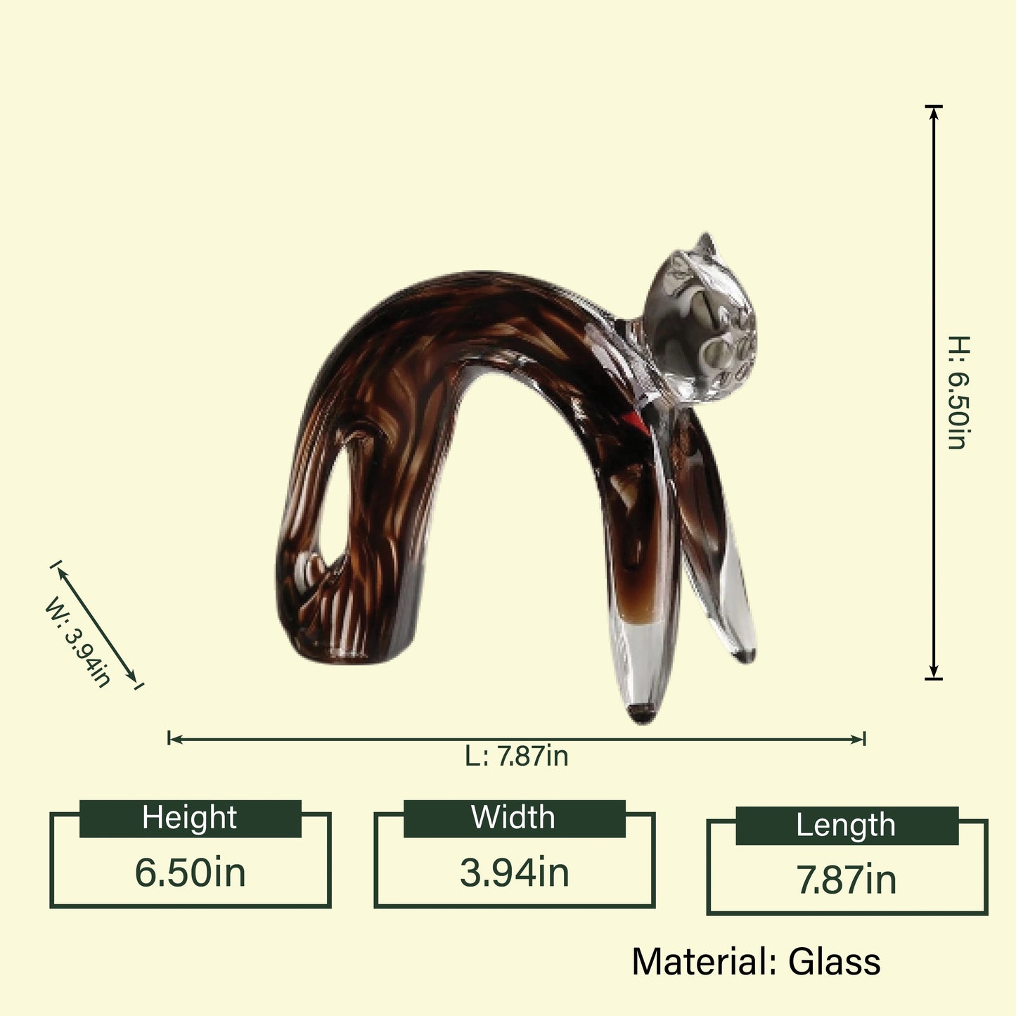 Playful Glass Cat Figurine