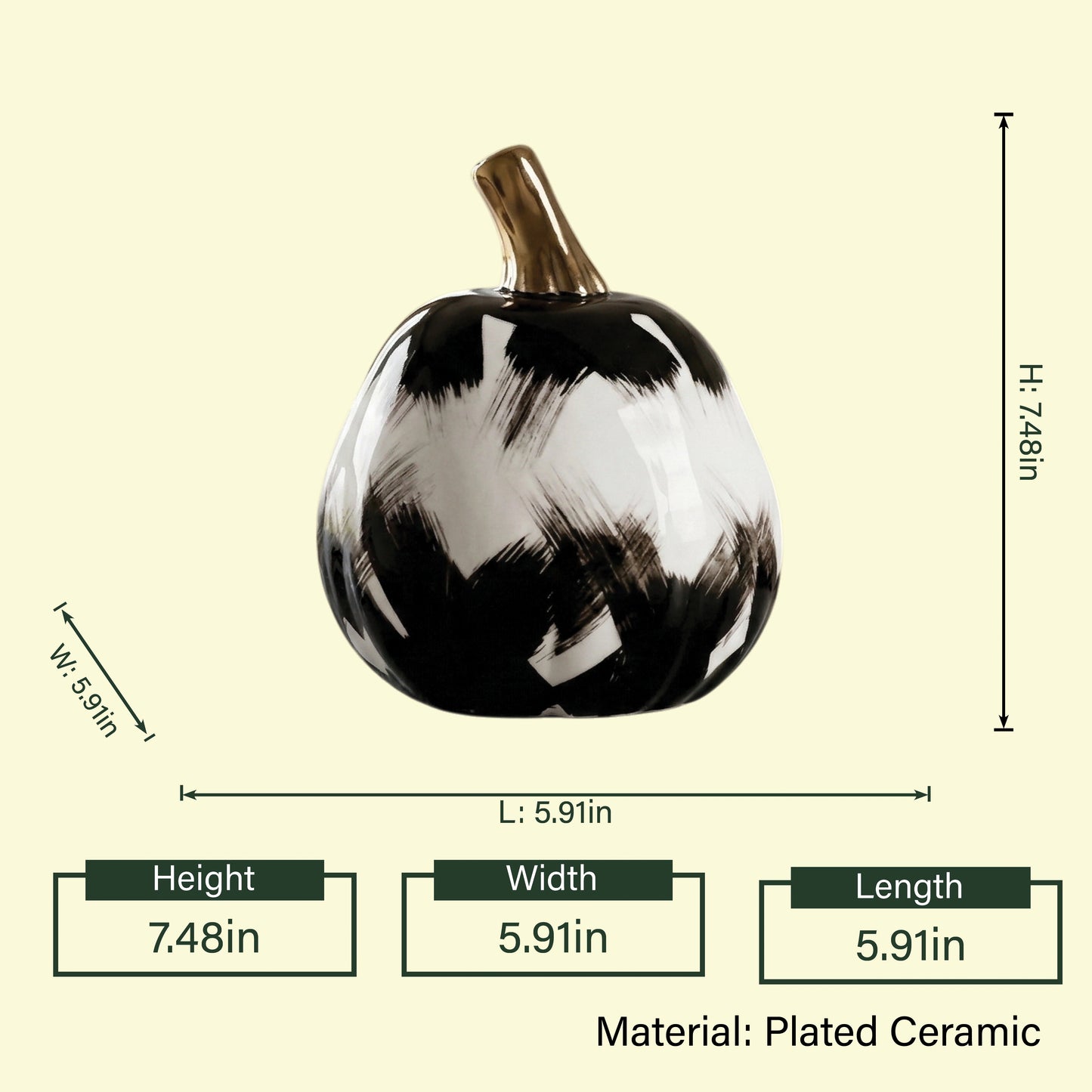 NoirLuxe pumpkin dimension specification graphic