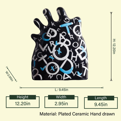 Alphabet heart vase black spec diagram