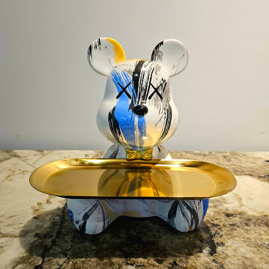White Graffibear Accent Tray