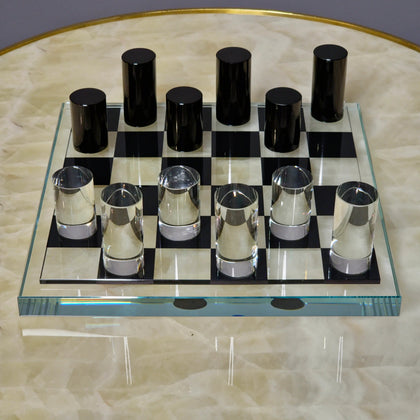 Sleek Glass Chess Set