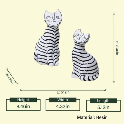 Artistic Cat pair dimension diagram, 8.46in