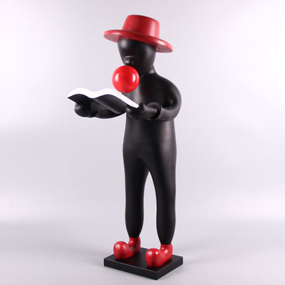 Large reader holding open book, 3/4 angle