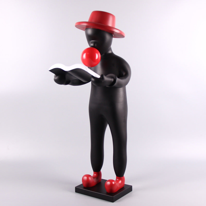 Glossy reader w/ bowler, 3/4 front bubble