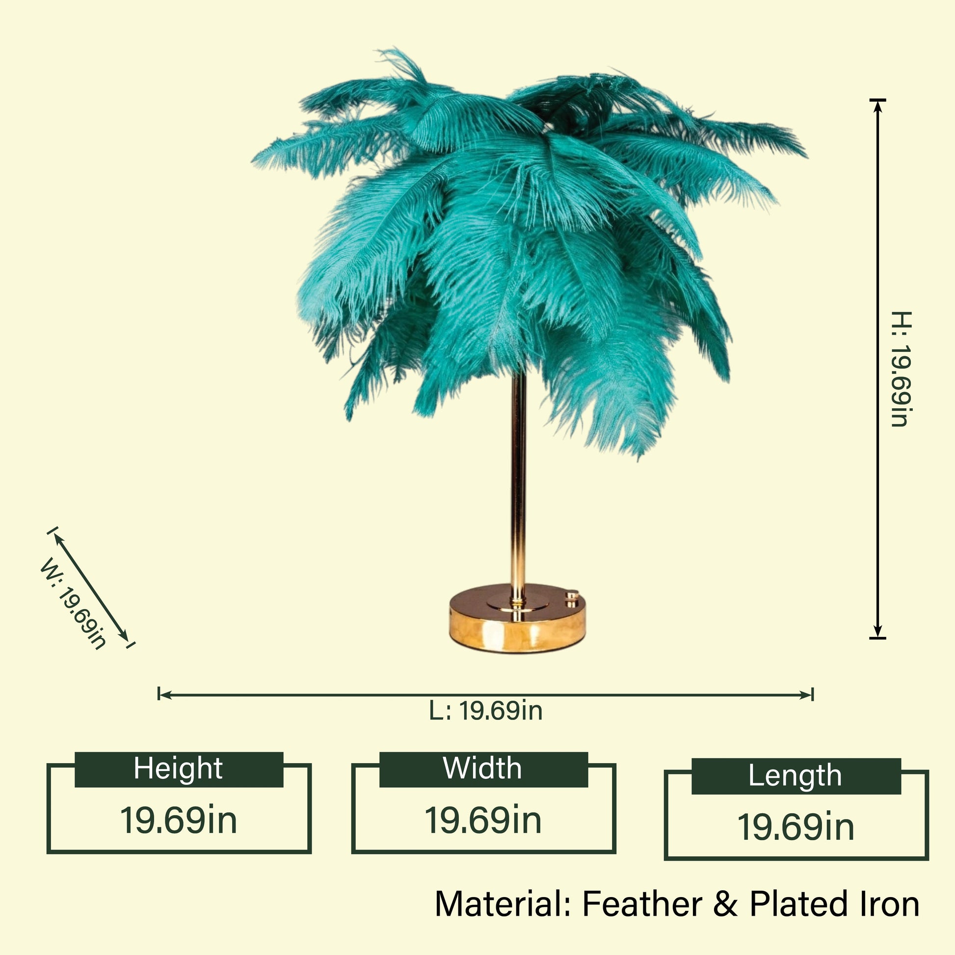 Stylish feather accent lamp for premium bedroom and living room interiors