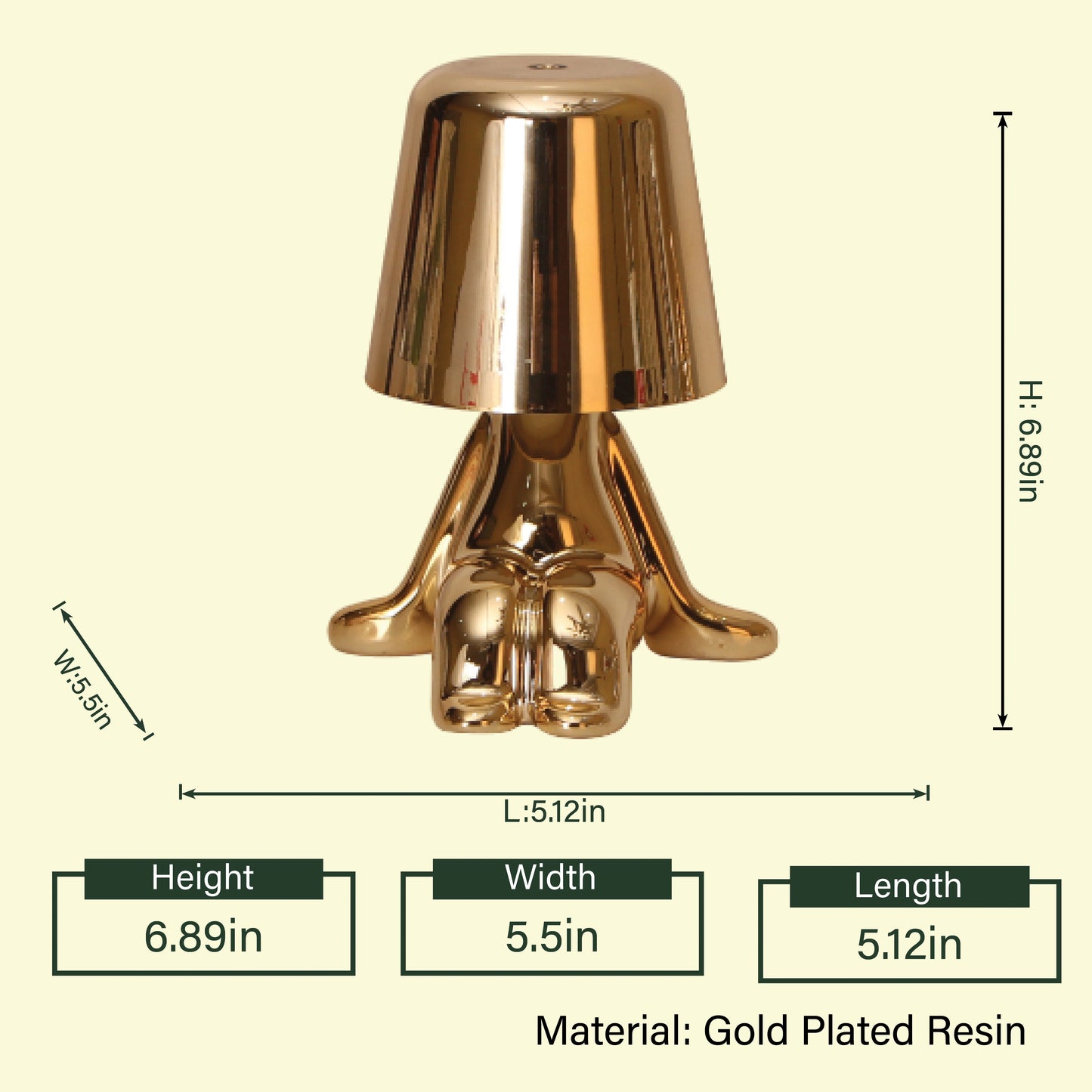 Premium bedside table lamp with glossy gold finish designed for luxury bedroom and living room styling