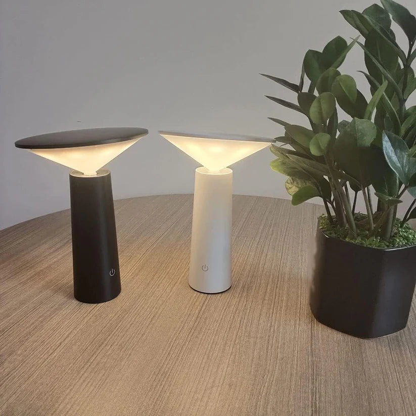 Infinity Halo lamps black & white on wood