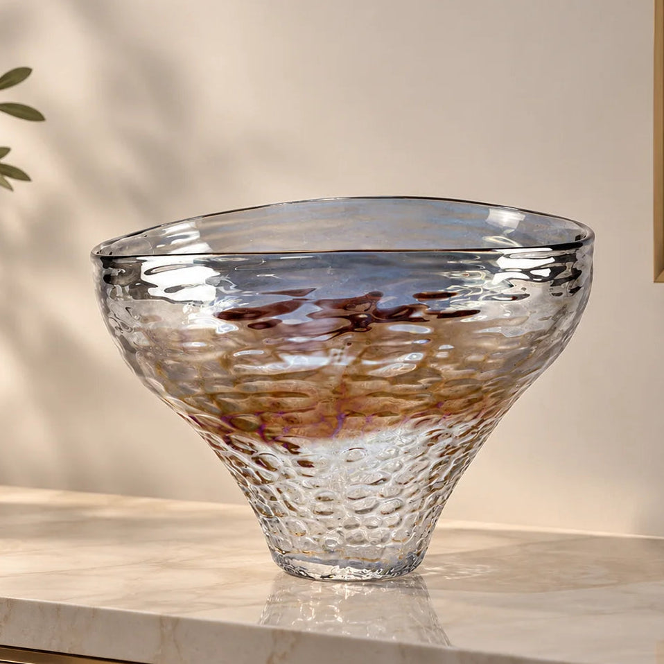 Tall & short rainbow vases, top-down isolated