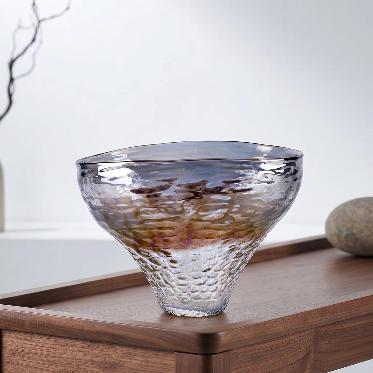 Tall & short rainbow vases, top-down isolated