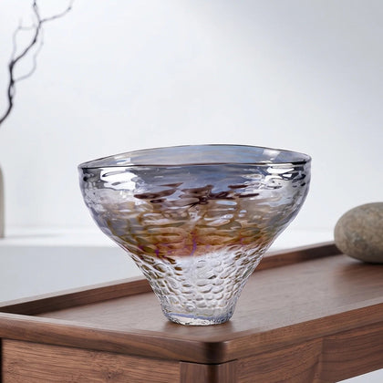Tall & short rainbow vases, top-down isolated