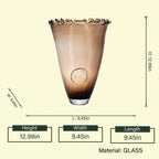 Bronze vase, ruffled rim, 12.99in product shot