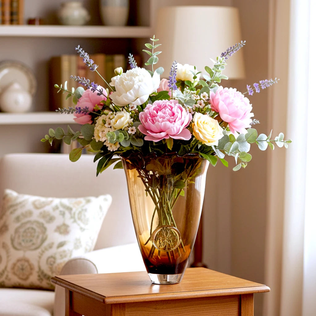 Radiant Brown Glass Artisan Vase