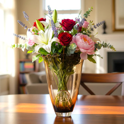 Radiant Brown Glass Artisan Vase
