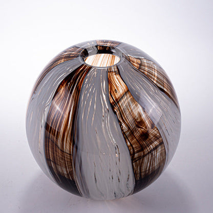 Bronze Elegance Striped Artisan Vase