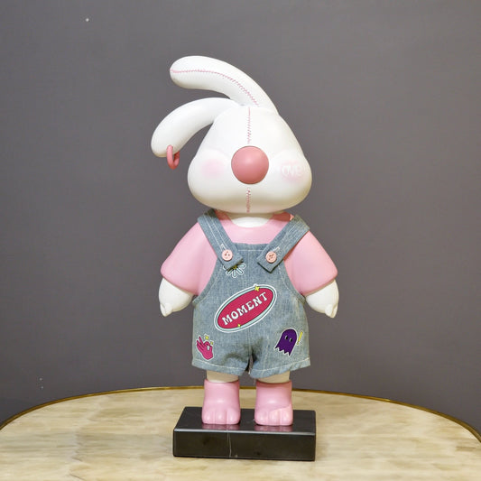 Cute Bunny Doll with Denim Overalls