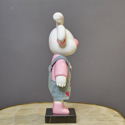 Cute Bunny Doll with Denim Overalls