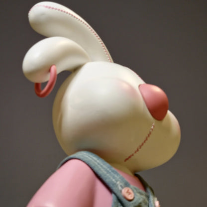 Cute Bunny Doll with Denim Overalls