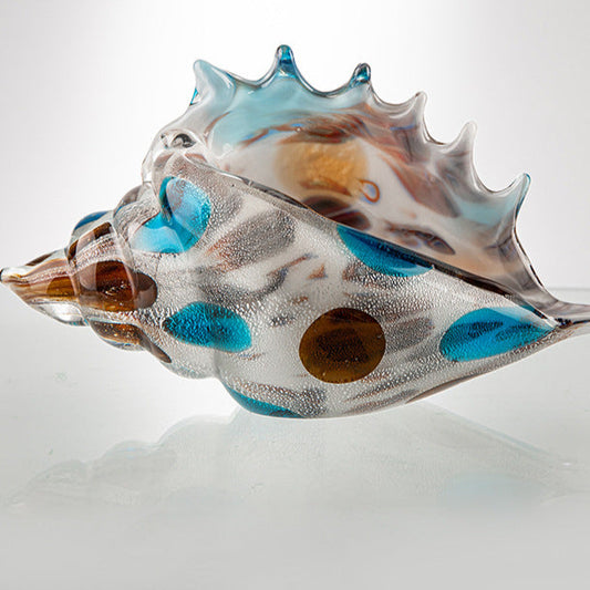 Conch-Inspired Multicolor Glass Decor