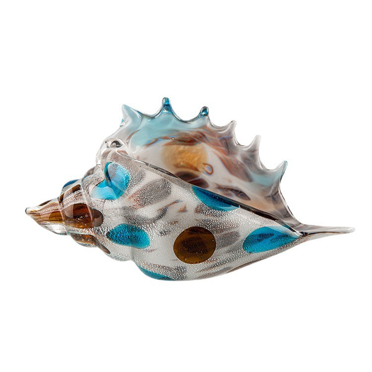 Conch-Inspired Multicolor Glass Decor