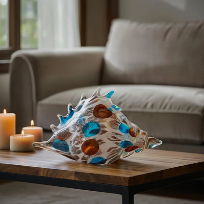 Coastal Charm Art Glass Shell