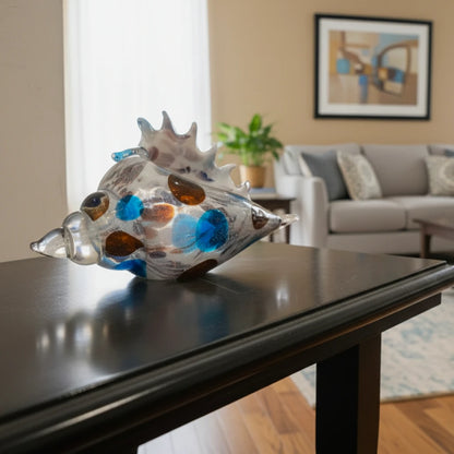 Coastal Charm Art Glass Shell