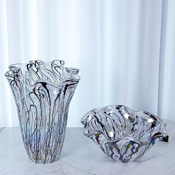 Aurora Striped Glass Vase