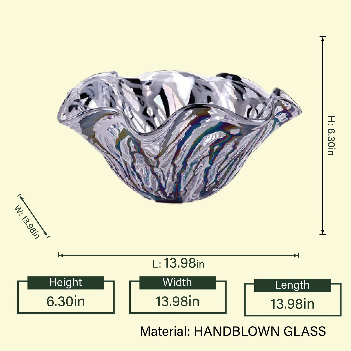 Ethereal Wave Luxe Glass Bowl
