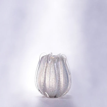 Golden glow tulip vase, lavender backdrop
