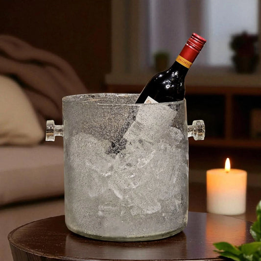 Frosted Luxe Glass Wine Chiller - Elegant Barware