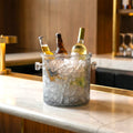 Premium textured wine cooler bucket for champagne and beverage chilling in modern home bar setting