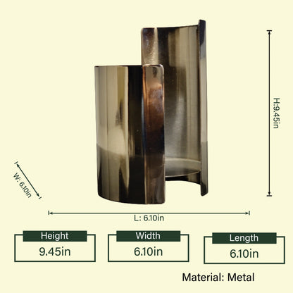 Contemporary decorative metallic piece for sophisticated styling