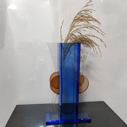 Blue Aura Crystal Vase