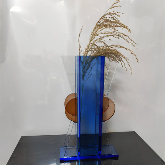 Blue Aura Crystal Vase