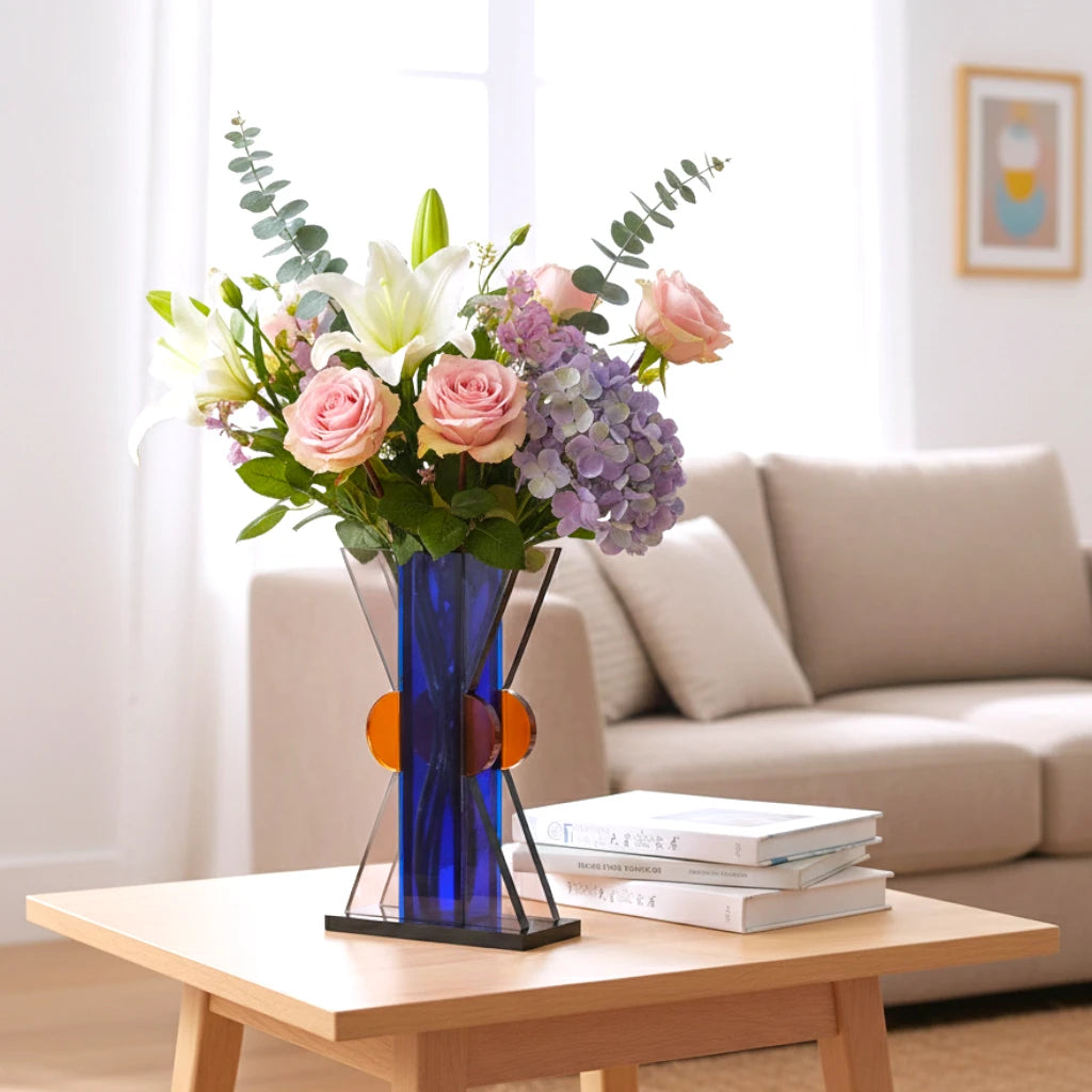 Blue Aura Crystal Vase