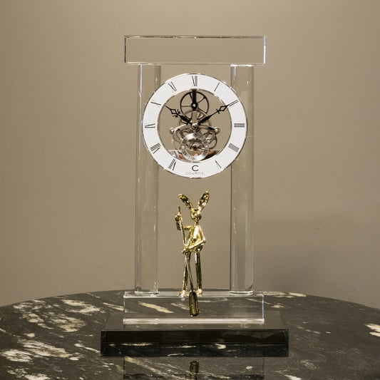 The Rowing Hare Crystal Timepiece