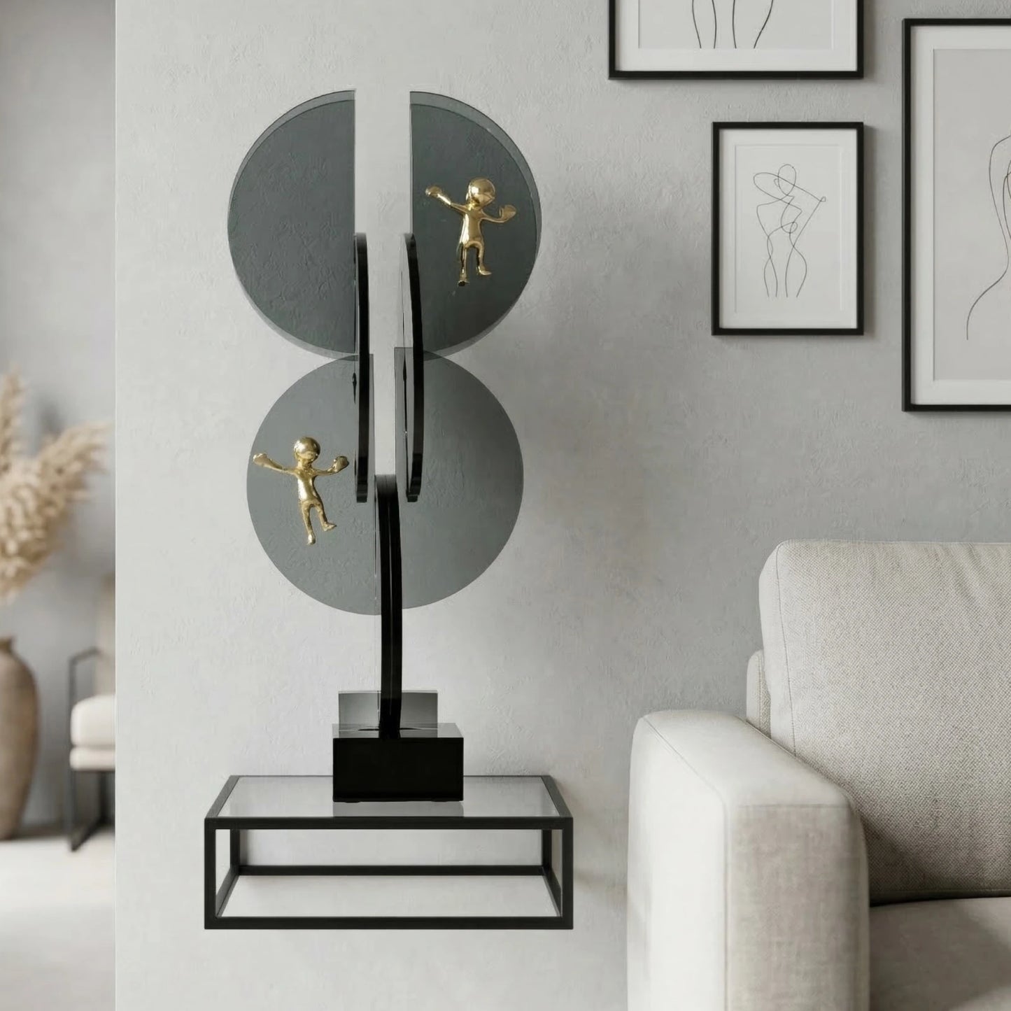 Orbit Climb Glass Showpiece