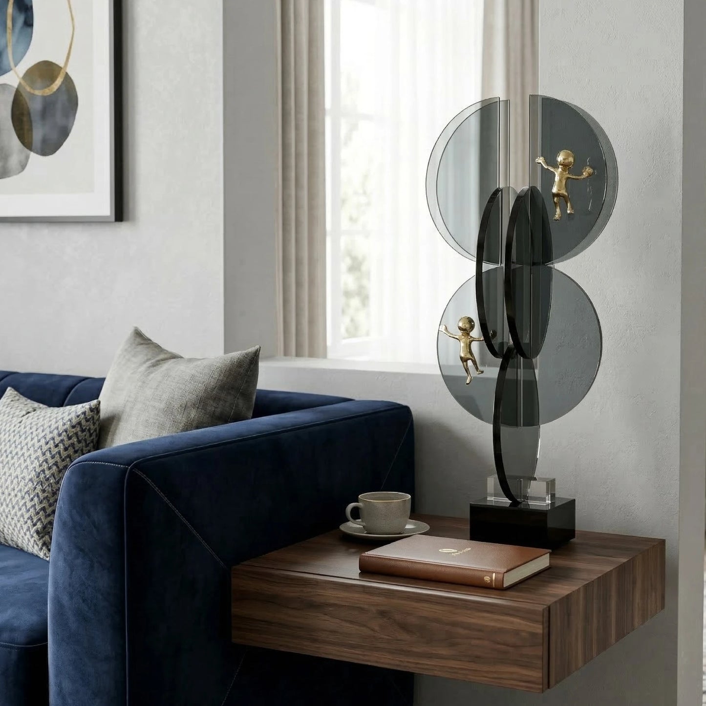 Orbit Climb Glass Showpiece