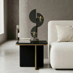 Spiral Ascent on dark table by boucle sofa