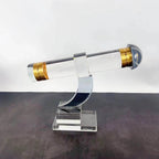 Crystal Telescope on crescent stand, side view