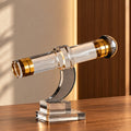 Crystal Telescope on crescent stand, side view