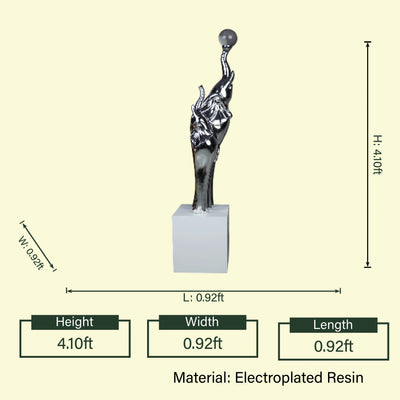 Silver Elephant Crystal Decor