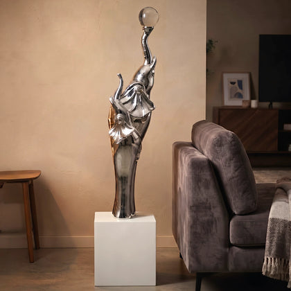 Silver Elephant Crystal Decor