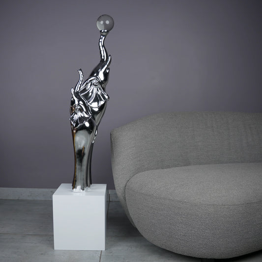 Silver Elephant Crystal Decor