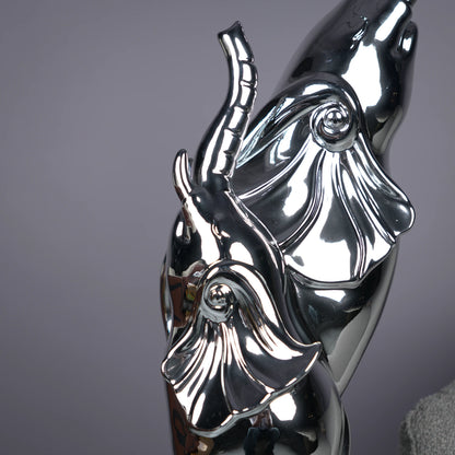 Silver Elephant Crystal Decor