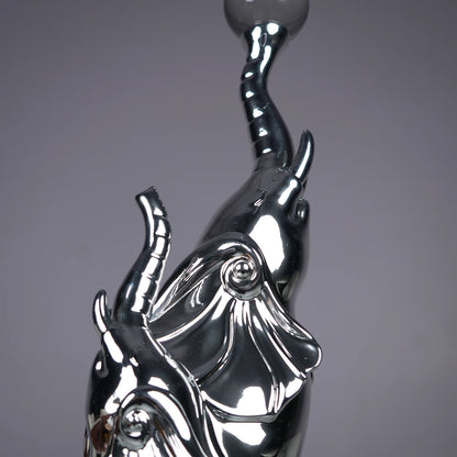 Silver Elephant Crystal Decor