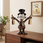 Midnight Luxe Celebration Duck figurine black chrome finish