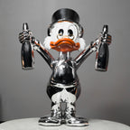 Chrome celebration duck decor holding bottles luxury bar showpiece for modern home styling